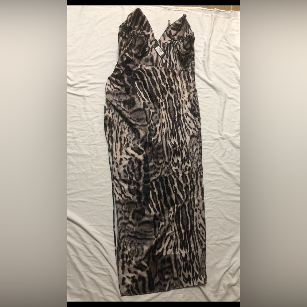 LEOPARD 🐆 PRINT STRAPPY CORSET MAXI DRESS